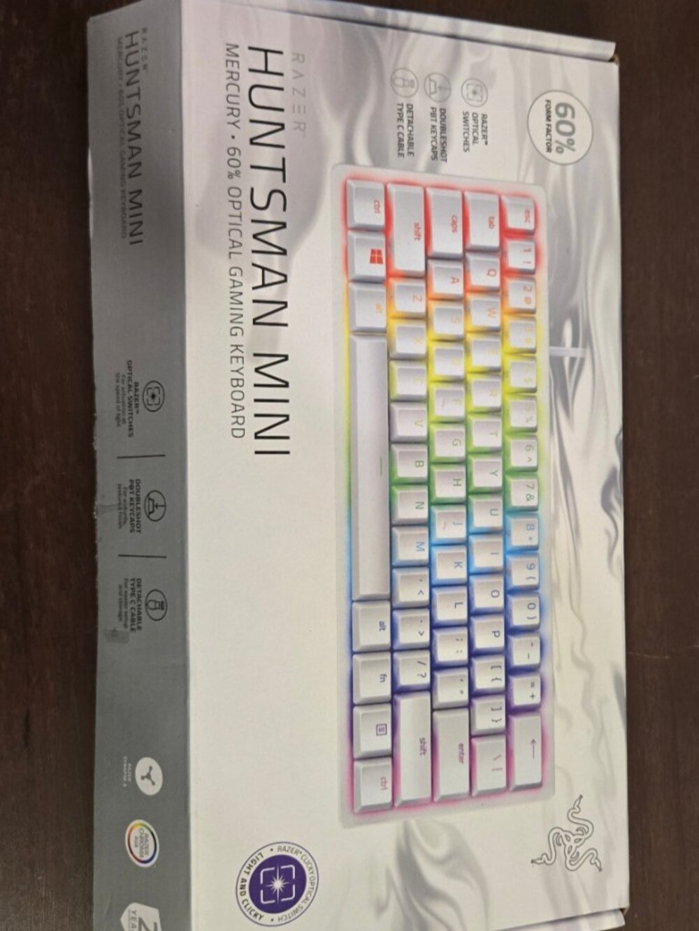 Razer Huntsman Mini Mercury White RGB 60% Optical Gaming Keyboard